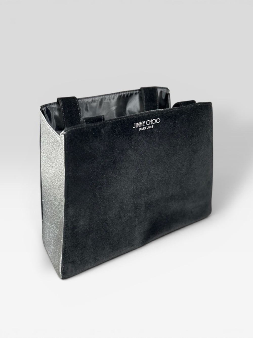 Jimmy Choo Black & Silver Glitter Tote
